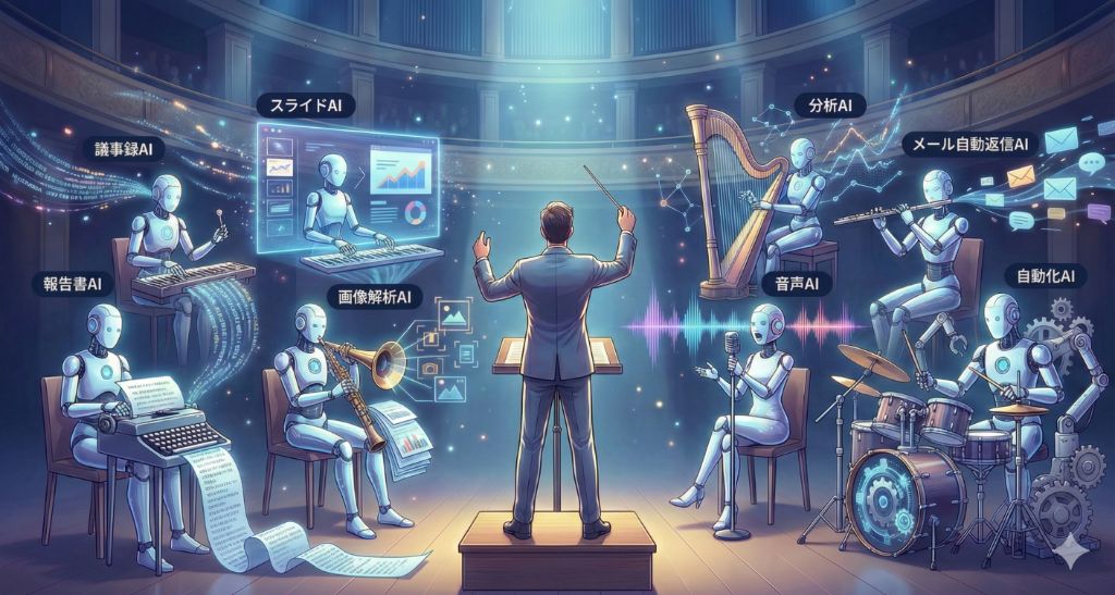 AI組織図 - AIオーケストラのイメージ