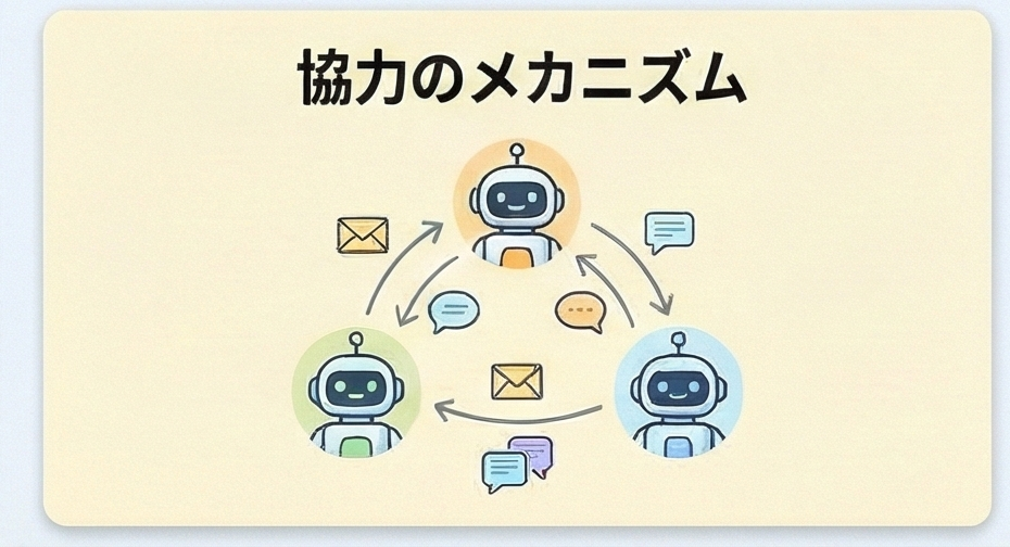 なぜマルチエージェントは「協力」できるのか？自律的な相互作用のメカニズム