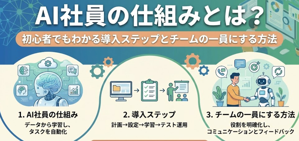 AI社員の仕組みとは？初心者でもわかる導入ステップとチームの一員にする方法