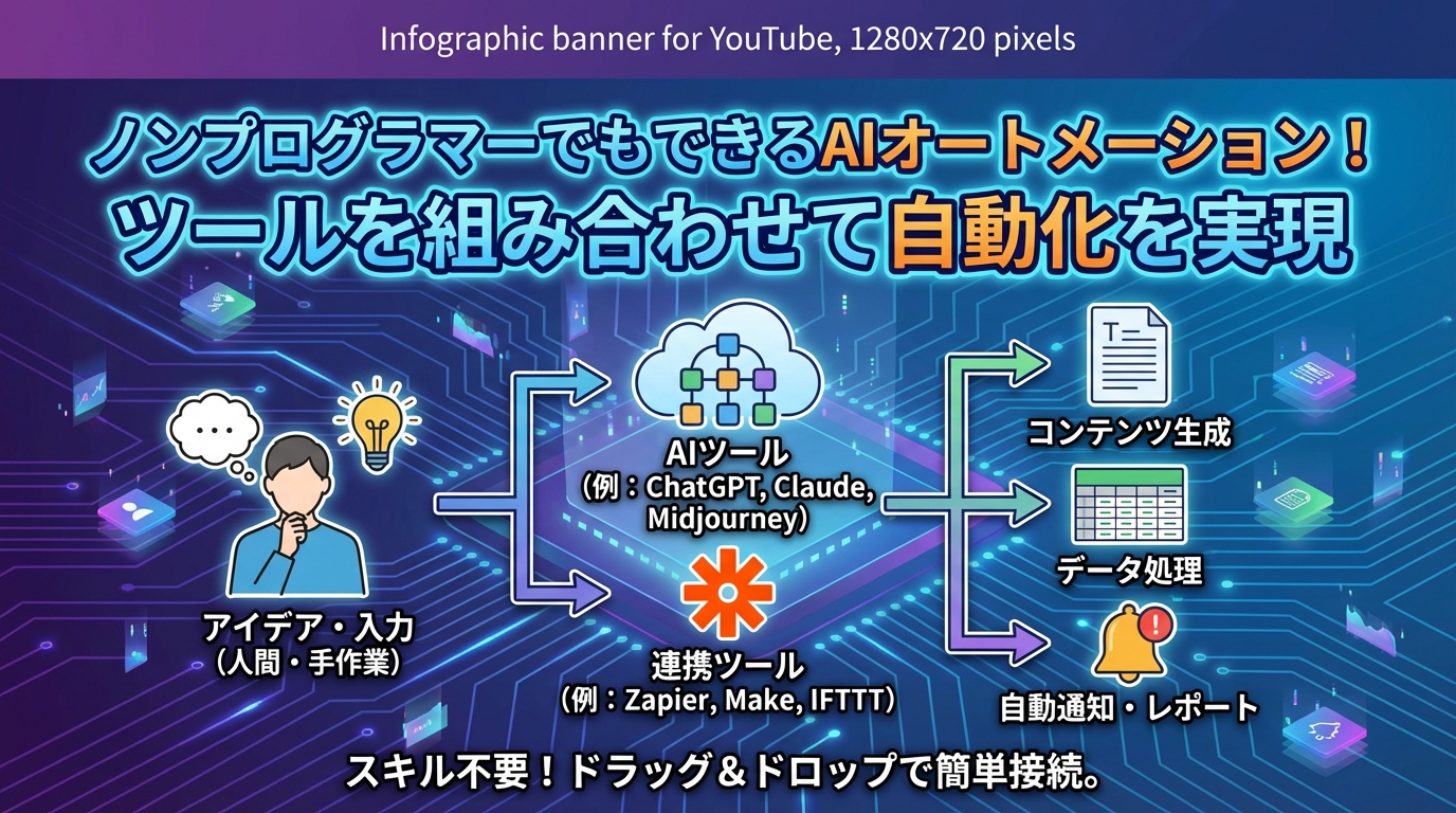 ノンプログラマーでもできるAIオートメーション！ツールを組み合わせて自動化を実現