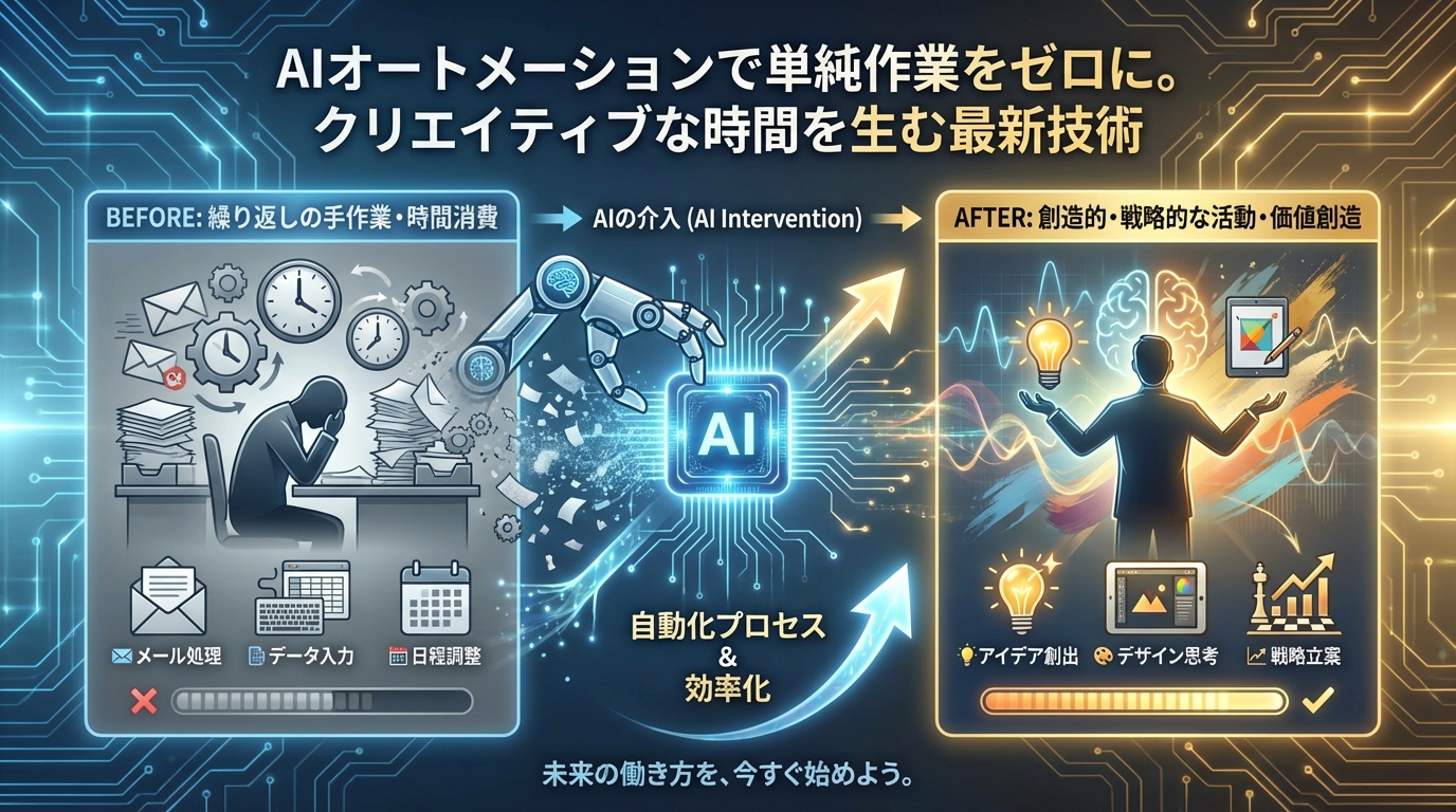 AIオートメーションで単純作業をゼロに。クリエイティブな時間を生む最新技術