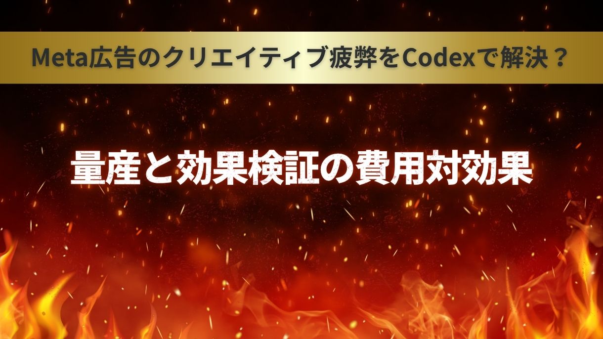 Meta広告のクリエイティブ疲弊をCodexで解決？量産と効果検証の費用対効果